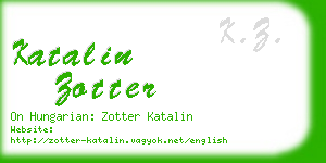 katalin zotter business card